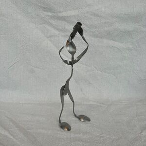 Unique Spoon/Forkv Metal Art Sculpture looking through‎ a telescope